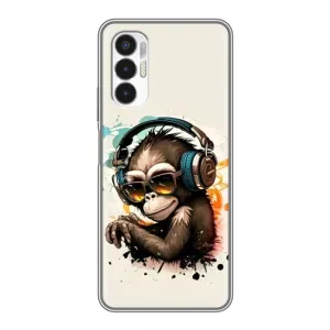 Чохол з Мавпами Tecno POVA 3 (LF7n) - (AlphaPrint) (Макака в навушниках)