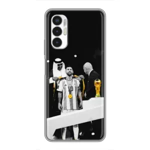Чехлы для Tecno POVA 3 (LF7n) (Leo чемпион) (AlphaPrint) (Месси в накидке)