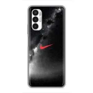 Чехол для Tecno POVA 3 (LF7n) - с принтом Найк (AlphaPrint) (Найк красный)