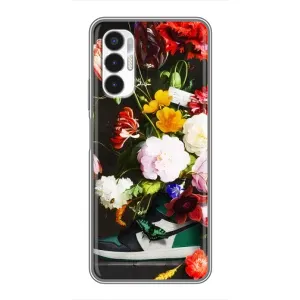 Бренднові Чохли для Tecno POVA 3 (LF7n) - (PREMIUMPrint) (Nike цветы)