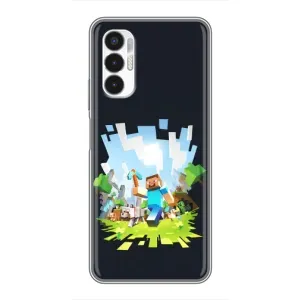 Чохол Майнкрафт на Tecno POVA 3 (LF7n) (AlphaPrint) Minecraft (персонажі Minecraft)