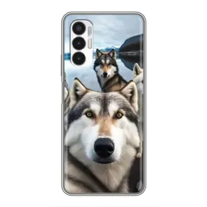 Чохол з Хаскі Tecno POVA 3 (LF7n) - (AlphaPrint) (Селфі Хаскі)