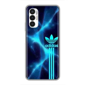 Чехлы Адидас для Tecno POVA 3 (LF7n) (AlphaPrint) (Синий Адидас)
