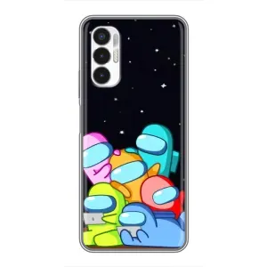 Чехол Амонг Ас для Tecno POVA 3 (LF7n) (AlphaPrint) (Скины в космосе)