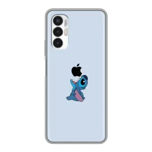 Чехол с принтом Стич на TECNO POVA 3 (LF7n) (Stitch apple)