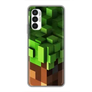 Чохол Майнкрафт на Tecno POVA 3 (LF7n) (AlphaPrint) Minecraft (текстура Майнкрафт)