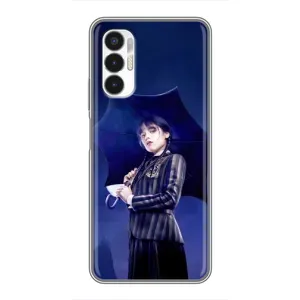 Чохли Венсдей на Tecno POVA 3 (LF7n) Уенсдей (AlphaPrint) (Венздей з парасолькою)
