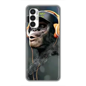 Чохол з Мавпами Tecno POVA 3 (LF7n) - (AlphaPrint) (В навушниках)