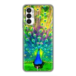Чохол з пташками на Tecno POVA 3 (LF7n) (VPrint) (Яскравий Павлин)