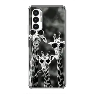 Силіконовий чохол з КАРТИНКАМИ літо для Tecno POVA 3 (LF7n) (AlphaPrint) (Жирафи в окулярах)