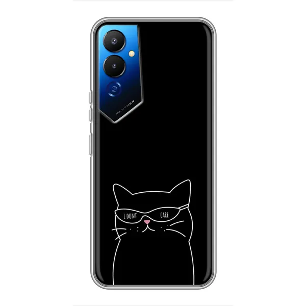 Чехол с принтом «Равнодушный кот» для TECNO POVA 4 (LG7n)
