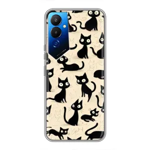 Чехол с рисунком кот на Tecno POVA 4 (LG7n) (Черные коты)
