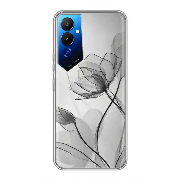 Чохол з принтом «Чорні квіти» для TECNO POVA 4 (LG7n) Чохол з принтом «Чорні квіти» для TECNO POVA 4 (LG7n)