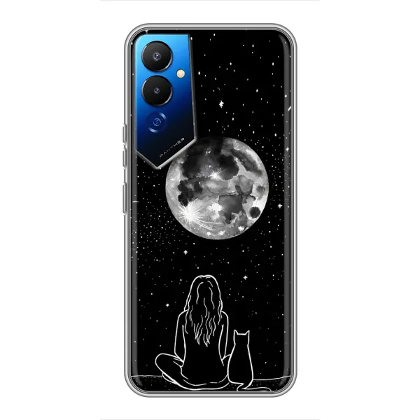 Чехол с принтом «Девушка с котом» для TECNO POVA 4 (LG7n)