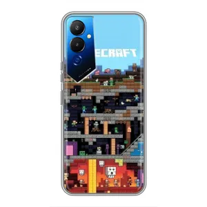Чохол Майнкрафт на Tecno POVA 4 (LG7n) (AlphaPrint) Minecraft (фон Minecraft)