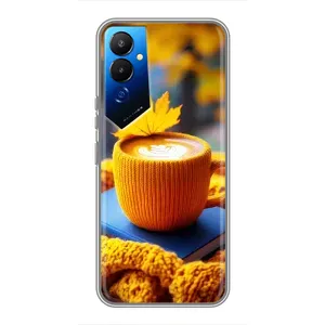 Чехол с принтом «Кофе на желтом пледе» для TECNO POVA 4 (LG7n)