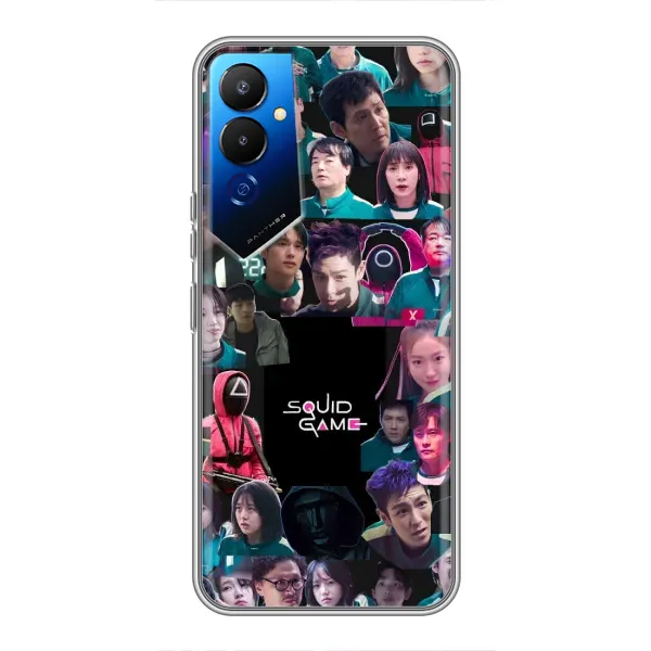 Чехол с принтом «Коллаж Игра кальмара» для TECNO POVA 4 (LG7n)