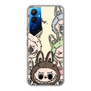 Чехол с Лабубу на Tecno POVA 4 (LG7n) (Золотая обезьяна Bored Ape)