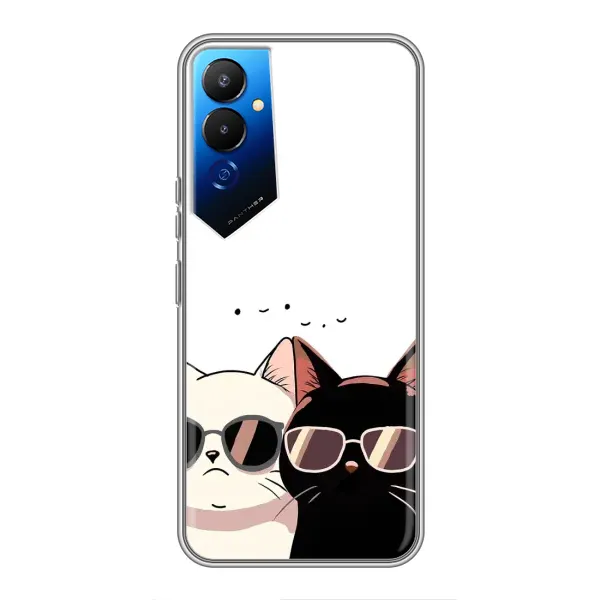 Чехол с принтом «Коты в очках» для TECNO POVA 4 (LG7n)