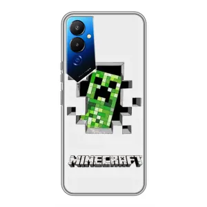 Чохол Майнкрафт на Tecno POVA 4 (LG7n) (AlphaPrint) Minecraft (кріпер Майнкрафт)