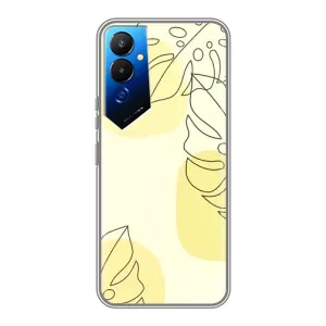 Силиконовый чехол с принтом в цветах на Tecno POVA 4 (LG7n) (Желтая монстера арт)