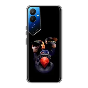 Чехол с Обезьянами Tecno POVA 4 (LG7n) - (AlphaPrint) (Три обезьяны)