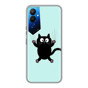 Чехол с принтом для Tecno POVA 4 (LG7n) (AlphaPrint) Модные коты (Падающий кот)