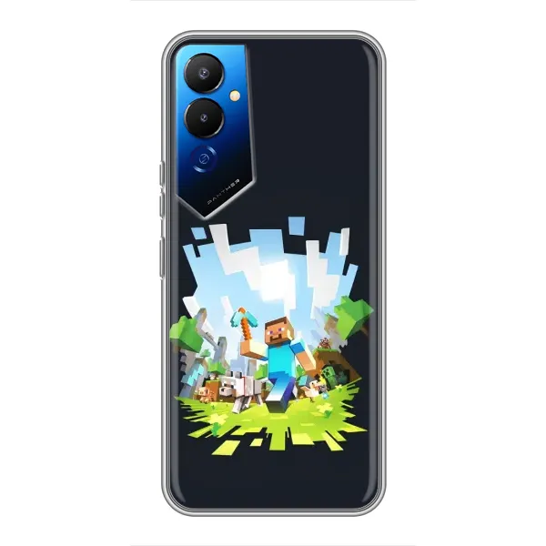 Чохол з принтом «персонажі Minecraft» для TECNO POVA 4 (LG7n) Чохол з принтом «персонажі Minecraft» для TECNO POVA 4 (LG7n)