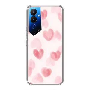 Чохол з розовим принтом для Tecno POVA 4 (LG7n) (Рожеві сердечки)