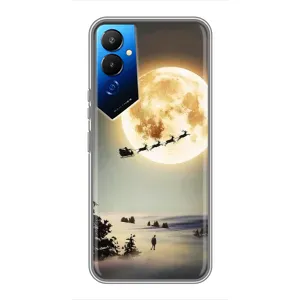 Новорічні, Святкові Чохли для Tecno POVA 4 (LG7n) - 2024 год (Санта на місяці)