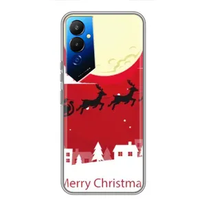 Різдвяні Чохли для Tecno POVA 4 (LG7n) (VPrint) (Санта з оленями)