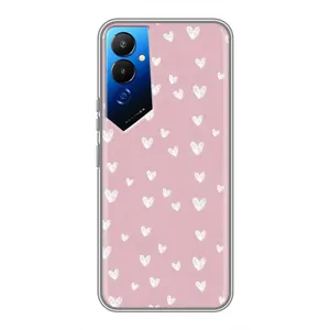 Чохол з розовим принтом для Tecno POVA 4 (LG7n) (Сердечки на рожевому)