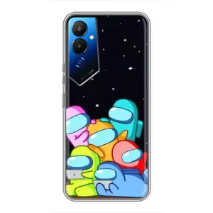 Чехол Амонг Ас для Tecno POVA 4 (LG7n) (AlphaPrint) (Скины в космосе)
