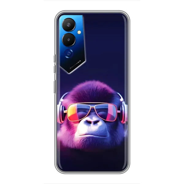 Чехол с принтом «Стильная обезьяна» для TECNO POVA 4 (LG7n)