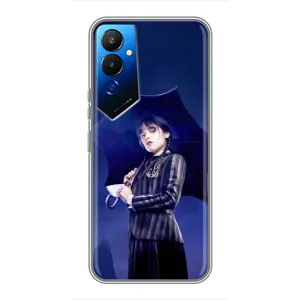 Чохли Венсдей на Tecno POVA 4 (LG7n) Уенсдей (AlphaPrint) (Венздей з парасолькою)