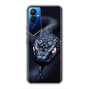 Чехол с картинкой «Хищники» для Tecno POVA 4 (LG7n) (Черная змея)
