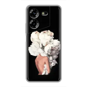 Чехлы (ART) Цветы на Tecno POVA 5 (LG7n) (VPrint) (Білі квіти)