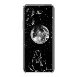 Чохол з малюнком кіт на Tecno POVA 5 (LG7n) (Дівчина з котом)