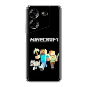 Чехол Майнкрафт на Tecno POVA 5 (LG7n) (AlphaPrint) Minecraft (герои Minecraft)