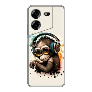 Чохол з Мавпами Tecno POVA 5 (LG7n) - (AlphaPrint) (Макака в навушниках)