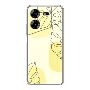 Силиконовый чехол с принтом в цветах на Tecno POVA 5 (LG7n) (Желтая монстера арт)