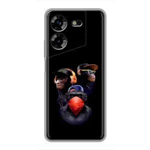 Чохол з Мавпами Tecno POVA 5 (LG7n) - (AlphaPrint) (Три мавпи)