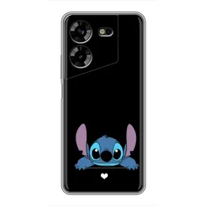 Чехол с принтом Стич на TECNO POVA 5 (LG7n) (Стич на черном)