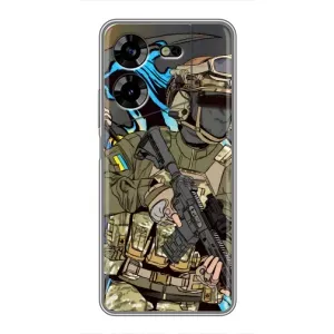 Чехлы с картинкой ЗСУ для Tecno POVA 5 (LG7n) (AlphaPrint) (Воїн ЗСУ)