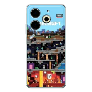 Чохол Майнкрафт на Tecno Pova 6 Neo 5G (AlphaPrint) Minecraft (фон Minecraft)