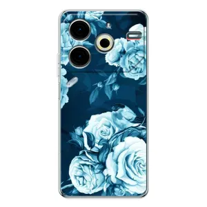 Чехлы (ART) Цветы на Tecno Pova 6 Neo 5G (VPrint) (Голубые Бутоны)