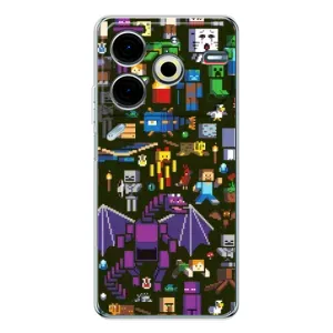 Чохол Майнкрафт на Tecno Pova 6 Neo 5G (AlphaPrint) Minecraft (Колаж Майнкрафт)