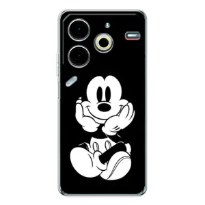 Міккі Маус чохол для Tecno Pova 6 Neo 5G (AlphaPrint - Мультяшні) (Маус на чорному)