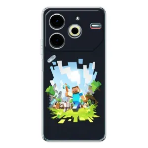 Чохол Майнкрафт на Tecno Pova 6 Neo 5G (AlphaPrint) Minecraft (персонажі Minecraft)