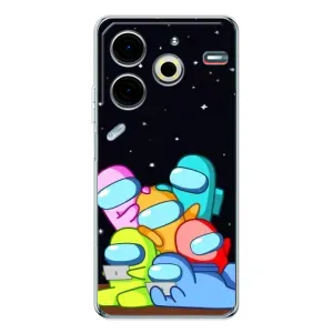 Чехол Амонг Ас для Tecno Pova 6 Neo 5G (AlphaPrint) (Скины в космосе)